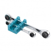 Набор ключей накидных с трещоткой, 8 - 19 мм, 2 шт., многоразмерные, реверсивные, CrV GROSS