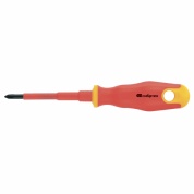 Отвертка диэлектрическая PH1*80mm, CrV, до 1000В, двухкомпонентная рукоятка СИБРТЕХ