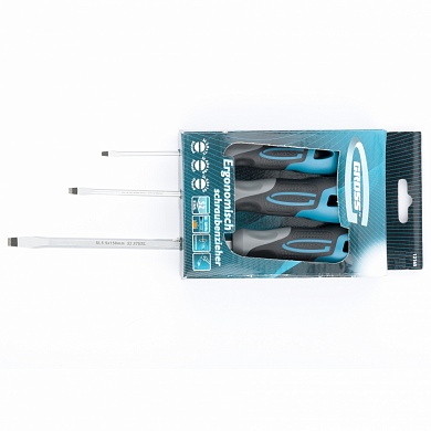 Набор отвёрток SL 3 штуки, трехкомпонентная ручкоятка, S2 GROSS