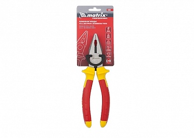 Плоскогубцы комбинированные, Insulated, 180мм, двухкомпонентные рукоятки MATRIX PROFESSIONAL