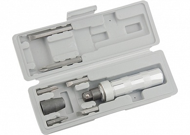 Отвертка ударно-поворотная 1/2", набор бит, 6 шт., в пласт. боксе MATRIX