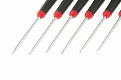 Набор отверток для точных работ Fusion, двухкомпонентная рукоятка, 6 штук, в пластиковом пенале MATRIX