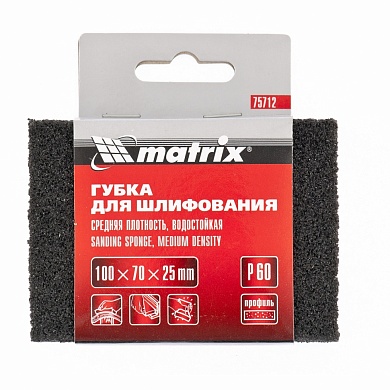 Губка для шлифования, 100 х 70 х 25 мм., средняя плотность, P80 MATRIX