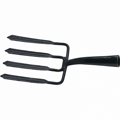 Вилы копальные 4-х рогие, 190 х220 мм., широкий зуб, удлиненная тулейка, с черенком (АРТИ) Россия