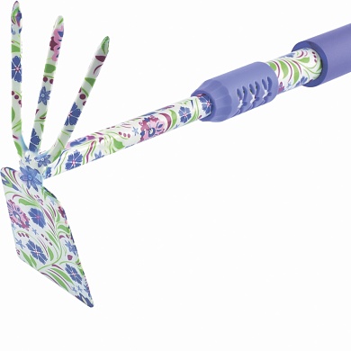 Мотыжка комбинированная "трапеция и 3 зуба" удлиненная, обрезиненная рукоятка PALISAD