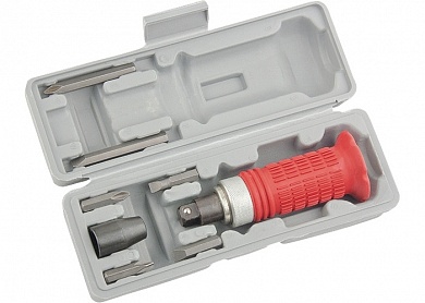 Отвертка ударно-поворотная 1/2", набор бит, 6 шт., обрезиненная ручка, в пласт. боксе MATRIX