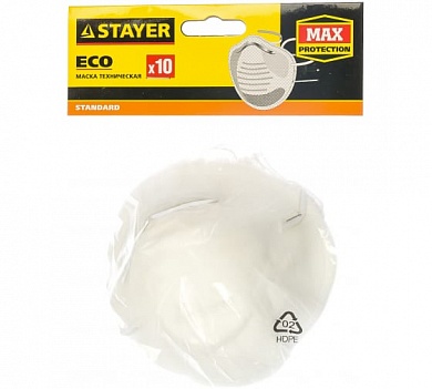 STAYER Маска "СТАНДАРТ" техническая, уп. 10 шт. 1110-H10