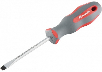 Отвертка Profi, SL8,0 х 200 мм, SVСM, двухкомп. рукоятка MATRIX