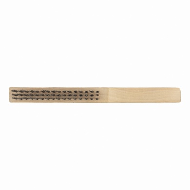 Щетка зачистная 3-х рядная, закаленная прямая проволока с деревянной ручкой СИБРТЕХ