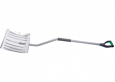 Лопата снеговая, 465 х 340 мм, металлический изогнутый обрез черенок, алюминиевый ковш PALISAD