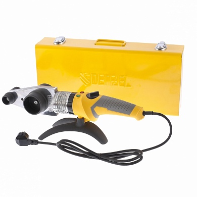 Аппарат для сварки пластиковых труб DWP-2000, Х-PRO, 2000 Вт, 300 градусов, комплект насадок, 20 - 63 мм DENZEL