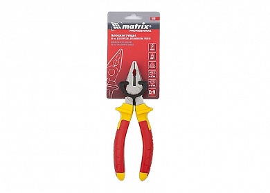 Плоскогубцы комбинированные, Insulated, 160мм, двухкомпонентные рукоятки MATRIX PROFESSIONAL