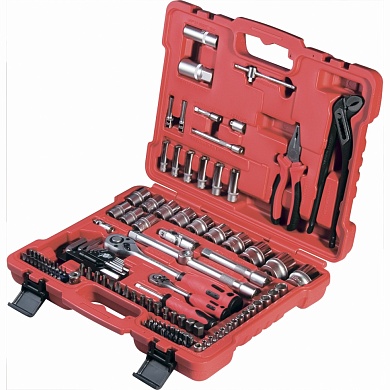 Набор слесарно-монтажный с квадратами 1/4", 1/2" и 5/16", 117 предм. MATRIX PROFI
